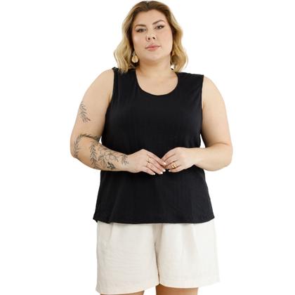 Imagem de Blusa Regata Ribana Fina Plus Size 3055A