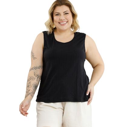 Imagem de Blusa Regata Ribana Fina Plus Size 3055A