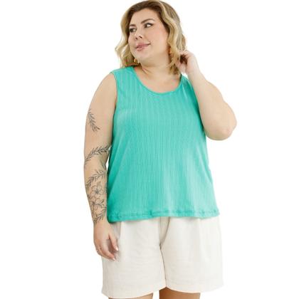 Imagem de Blusa Regata Ribana Fina Plus Size 3055A