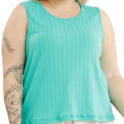 Imagem de Blusa Regata Ribana Fina Plus Size 3055A