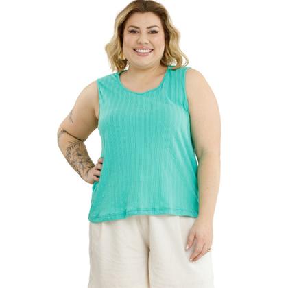 Imagem de Blusa Regata Ribana Fina Plus Size 3055A