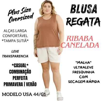 Imagem de Blusa Regata Ribana Fina Plus Size 3055A