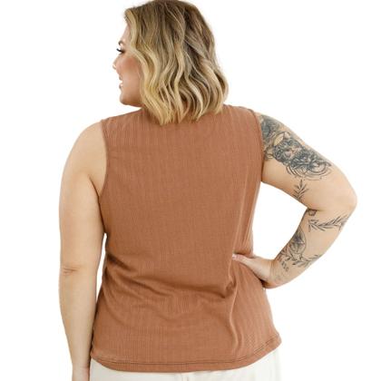 Imagem de Blusa Regata Ribana Fina Plus Size 3055A