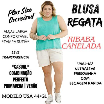Imagem de Blusa Regata Ribana Fina Plus Size 3055A