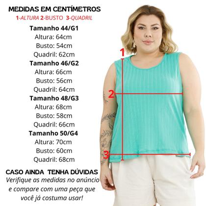 Imagem de Blusa Regata Ribana Fina Plus Size 3055A