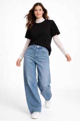 Imagem de Blusa Segunda Pele de Renda Transparente Manga Longa Feminina