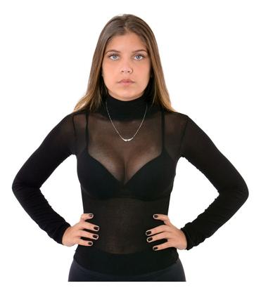 Imagem de Blusa Segunda Pele Manga Longa Gola Alta Transparente Selene
