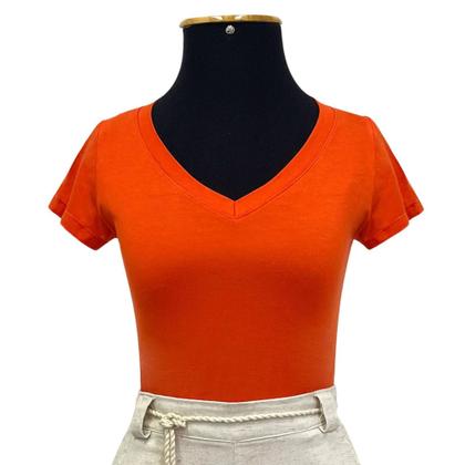 Imagem de Blusa Slim Gola Decote V Malha Viscolycra Cores Scheiny