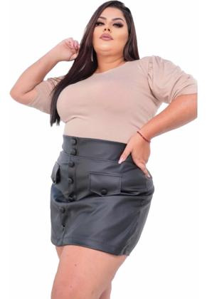 Imagem de Blusa Social Feminina Moda Evangélica Manga Bufante Plus Size Viscolycra