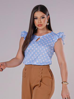 Imagem de Blusa Social Feminina Poá em Crepe