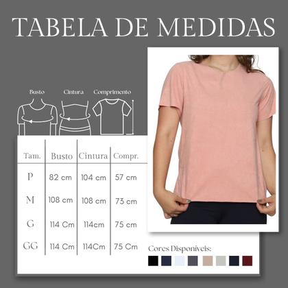 Imagem de Blusa Suede Feminina Com Manga Curta Corte A Fio Em Oferta