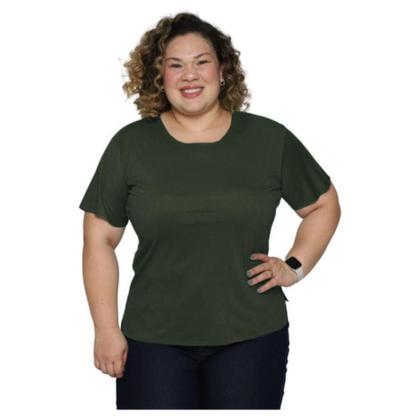 Imagem de Blusa Suede Feminina Plus Size Com Manga Curta Soltinha Verão