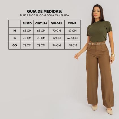 Imagem de Blusa susie modal com gola canelada feminino