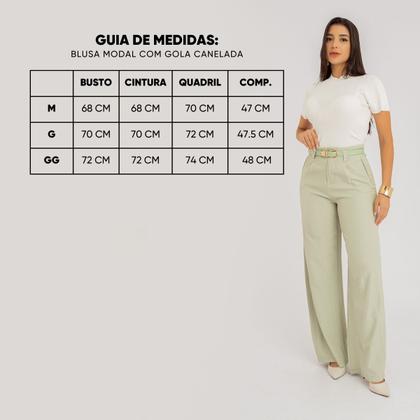 Imagem de Blusa susie modal com gola canelada feminino