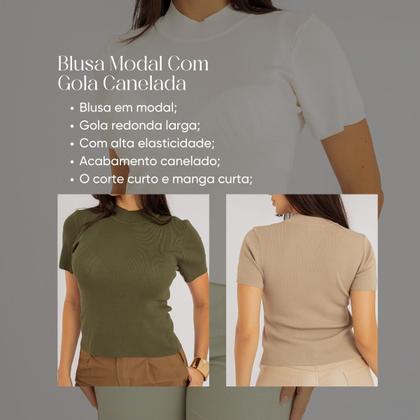 Imagem de Blusa susie modal com gola canelada feminino