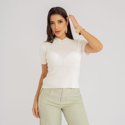 Imagem de Blusa susie modal com gola canelada feminino