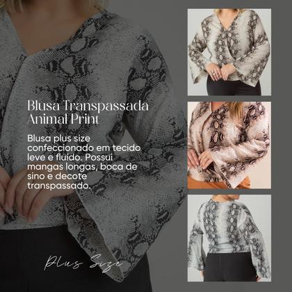 Imagem de Blusa susie transpassada animal print feminino