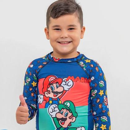 Imagem de Blusa Térmica Infantil Com Sunga Proteção Uv Praia /piscina.