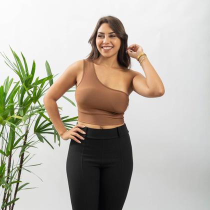 Imagem de Blusa Top Cropped Suplex Ombro Só Com Bojo