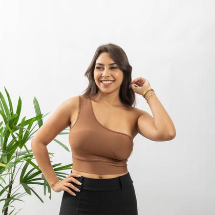 Imagem de Blusa Top Cropped Suplex Ombro Só Com Bojo