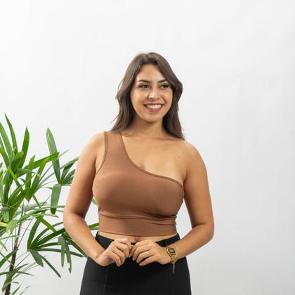 Imagem de Blusa Top Cropped Suplex Ombro Só Com Bojo