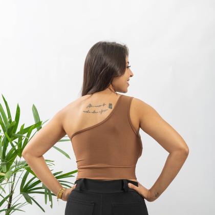 Imagem de Blusa Top Cropped Suplex Ombro Só Com Bojo