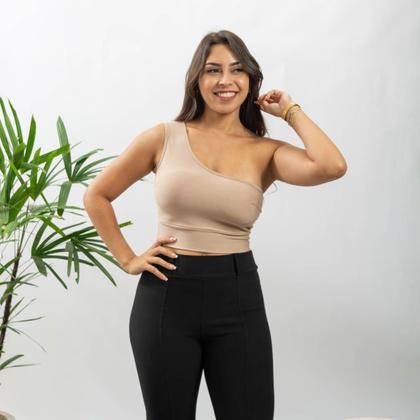 Imagem de Blusa Top Cropped Suplex Ombro Só Com Bojo