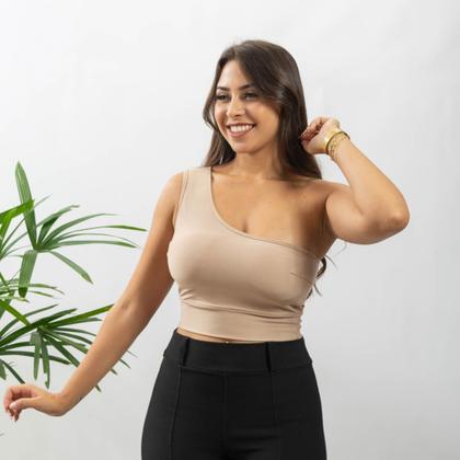 Imagem de Blusa Top Cropped Suplex Ombro Só Com Bojo