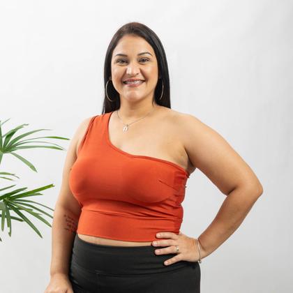 Imagem de Blusa Top Cropped Suplex Ombro Só Com Bojo