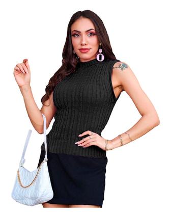 Imagem de Blusa Trança Garrafinha Tricot Verão Novidade Moda Feminina