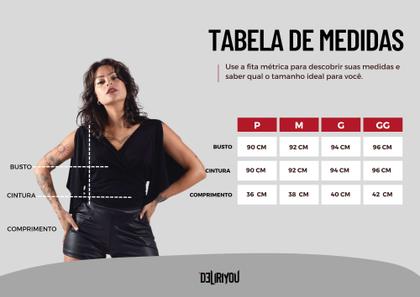 Imagem de Blusa Transpassada Lisa Baby Look Moderna Style Feminina