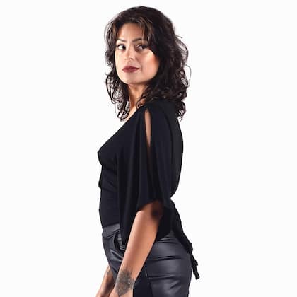 Imagem de Blusa Transpassada Lisa Baby Look Moderna Style Feminina