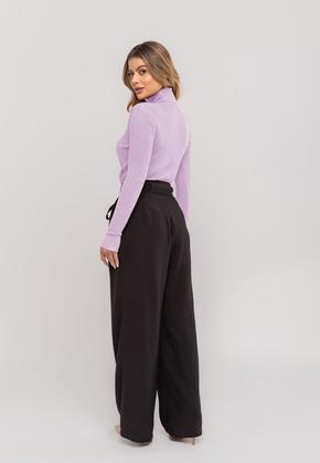 Imagem de Blusa Tricot Modal Gola Rolê Tramas Lilás Salvatore