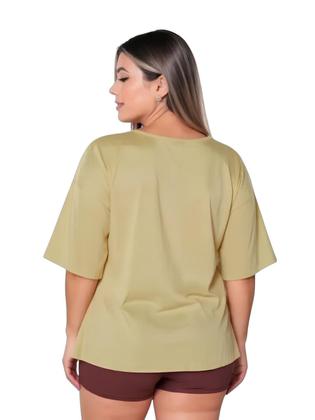 Imagem de Blusa Tule Feminina Fitness Academia Plus Size Bege