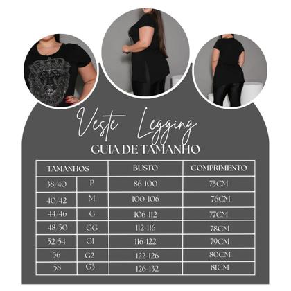 Imagem de Blusa Veste Legging Leão Strass