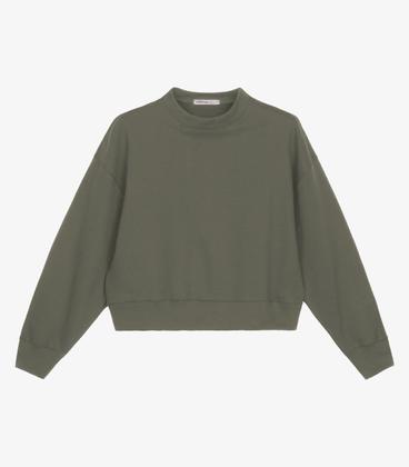 Imagem de Blusão Cropped Manga Longa Moletom Básico Endless Verde
