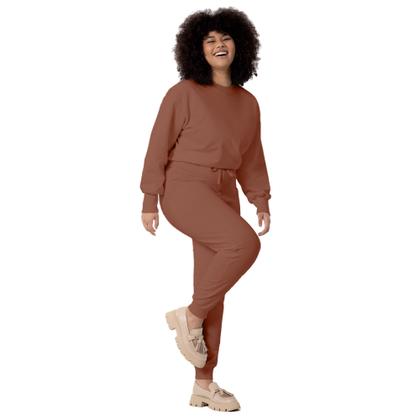 Imagem de Blusão feminino plus size básico em moletom, 00444