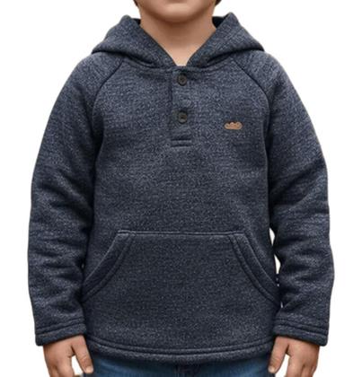 Imagem de Blusão Infantil C/capuz Moletom Flanelado Rajado Nº 1 Ao 3