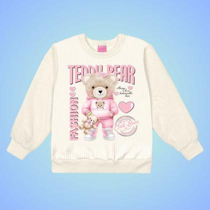 Imagem de Blusão Menina Moletom Felpado com Mangas em Pelo - Cinti