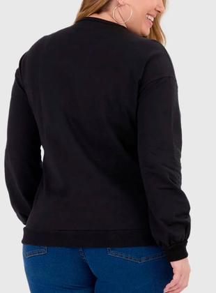 Imagem de Blusão Moletom Malwee 1000098105 Feminino Plus Size Com Stretch Flanelada T. G1/G3