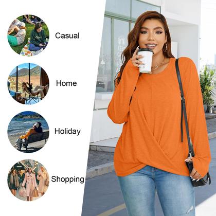 Imagem de Blusas de túnica HOTGIFT, camisas femininas de manga comprida, tamanho grande, 3GG