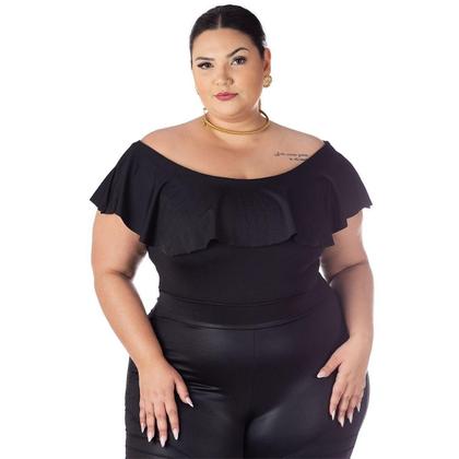 Imagem de Blusas Duna Feminina Plus Size + Body Suplex Babado Ciganinha