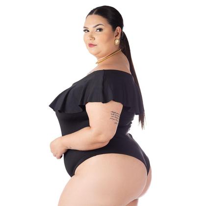 Imagem de Blusas Duna Feminina Plus Size + Body Suplex Babado Ciganinha