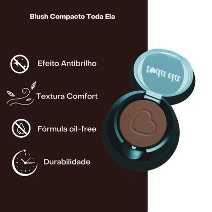 Imagem de Blush Compacto Cor Malve Toda Ela Alta Pigmentação 4G Make