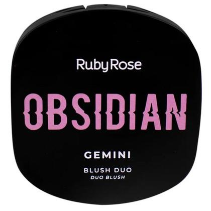 Imagem de Blush Duo Cremoso Compacto Gemini Obsidian Ruby Rose HB1000