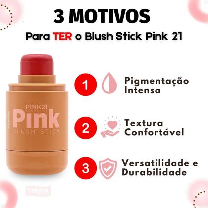 Imagem de Blush em Stick Pink 21 Cor 04 CS5658