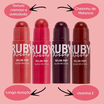 Imagem de Blush Facial em Bastão Stick Pop Plum Ruby Kisses - 5g