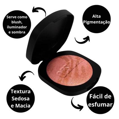 Imagem de Blush Multifuncional Ruby Rose Obsidian Carved In Marble Allegory Of Honor 10,5g Hb-1002-4