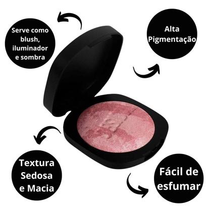 Imagem de Blush Multifuncional Ruby Rose Obsidian Carved In Marble Pietà 10,5g Hb-1002-3