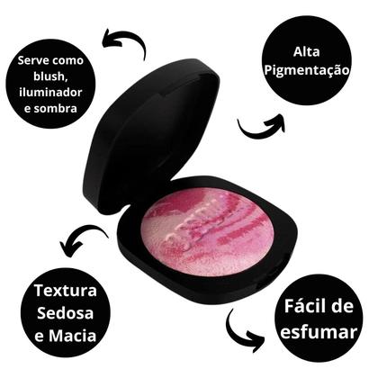 Imagem de Blush Multifuncional Ruby Rose Obsidian Carved In Marble Veiled Woman 10,5g Hb-1002-2